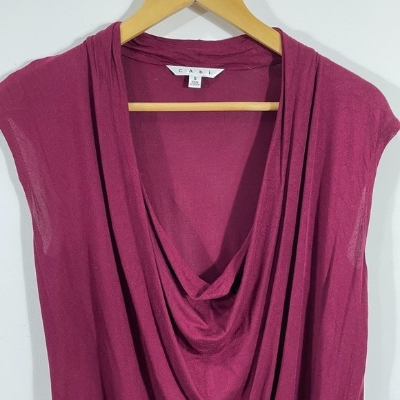 CAbi Style 535 Burgundy Draped Neck Top - Picture 7 of 9